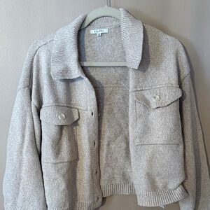 Z Supply Light Gray Knit Button-Up Jacket